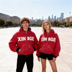 Sudadera con Capucha 2026, Nueva, Personalizada, con Bordado y Estampado, Oversize, de Felpa Transpirable, Estilo Retro, Teñida con Spray, Desgastada, de 450 g/m² - Product Image 3