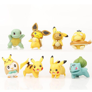 Vente en gros Ensemble Eevee Psyduck <span class=keywords><strong>Rowlet</strong></span> Squirtle 4CM PVC Poupée Action Figure - Product Image 2