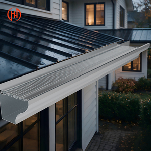 <span class=keywords><strong>Grille</strong></span> de protection de gouttière en alliage d'aluminium moderne avec filtre anti-feuilles, anti-corrosion et écran en maille métallique durable - Product Image 1