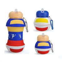 Bouteille d'eau en silicone portable et réutilisable pour filles, avec logo personnalisé, sans BPA, pour enfants et étudiants, idéale pour l'école