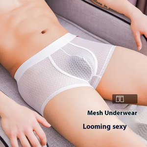 Sexy <strong>Men's</strong> <strong>Underwear</strong> for Women Customizable <strong>Lace</strong> Sexy Design logo Transparent Ice Silk <strong>Men's</strong> Wholesale <strong>Underwear</strong> Boxer Shorts - Product Image 3