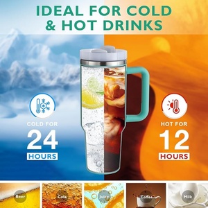 40oz Tumbler with Lid and <b>Straw</b> <b>Reusable</b> Proof Double Wall Insulated Stainless Steel Water Bottle Sublimation Tumbler Mug - Product Image 4