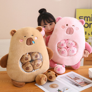 Capybara décompression collation sac oreiller enfants fille cadeau d'anniversaire lit poupée peluche oreiller - Product Image 5