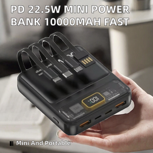 Banco de Energía Portátil de 10W de Alta Capacidad con Cable Integrado, 10000mAh, Carga Rápida USB para Exteriores - Product Image 2