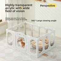 Parc de jeu pour animaux domestiques en plastique transparent acrylique, barrière d'isolement intérieure surélevée et épaissie, écologique