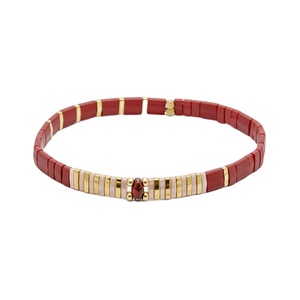 Pulsera de cuentas de Tila para mujer, brazalete con abalorios de arcoíris, joyería bohemia de playa, regalo, precio al por mayor - Product Image 1