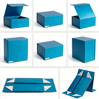 Boîte cadeau pliable magnétique rigide de luxe avec logo personnalisé, écologique, recyclable, emballage en carton pliable en une seule pièce