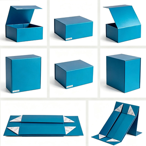 Boîte cadeau pliable magnétique rigide de luxe avec logo personnalisé, écologique, recyclable, emballage en carton pliable en une seule pièce - Product Image 3