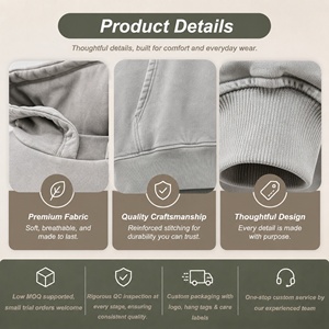 <span class=keywords><strong>Felpa</strong></span> con Cappuccio <span class=keywords><strong>Oversize</strong></span> in Spugna Francese Grigio Heather per Donna, Personalizzabile ODM, Casual e Streetwear - Product Image 5