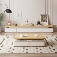 Meubles de salon modernes en bois, table basse en marbre de luxe léger, combinaison de meuble TV