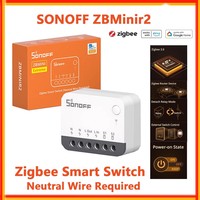 Interrupteur intelligent Zigbee ZBMINI L2 1 canal, compatible Alexa/Google Home, télécommande bidirectionnelle, système de maison intelligente, 10A, fil neutre