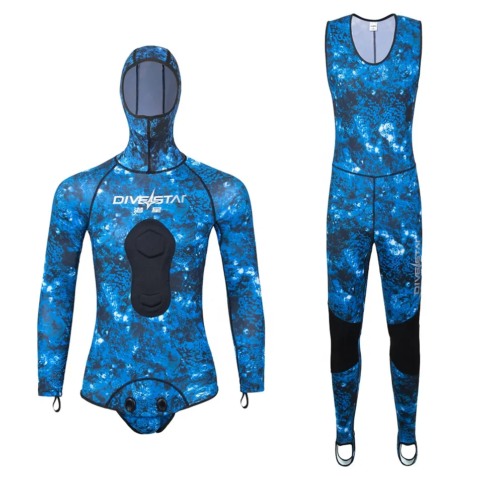 DIVESTAR – veste de protection anti-éruption cutanée, 0.5mm, en matériau L y cr, respirante, Anti-UV, avec combinaison longue John Spearfihsing, pour la pêche