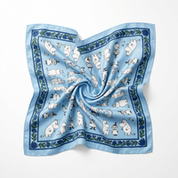 Bandana carré personnalisé 90x90cm en polyester effet satin de soie, foulard pour femme, impression par sublimation, pour les marchés américain et européen