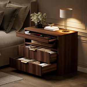 โต๊ะข้างเตียงไม้แท้สไตล์โมเดิร์น ผลิตในเวียดนาม สำหรับห้องนอน รุ่น BEDSIDE TAB MD02 - Product Image 2