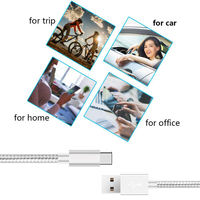 Câble de charge rapide USB Type-C en nylon tressé personnalisé avec logo, 3ft/6ft, à conducteur en cuivre pur pour ordinateur et écouteurs