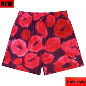 Pantaloncini Sportivi Unisex Stile Americano per Uomo e Donna, <span class=keywords><strong>Shorts</strong></span> Estivi a Tre Quarti, Traspiranti in Rete, Comodi e Lunghi fino al Ginocchio - Product Image 4