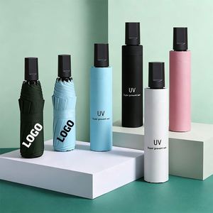 Wholesale Custom Logo Umbrella Manual Uv-proof Protection Lady Folding Umbrella <b>Sun</b> and Rain Business Promo Gift Umbrellas - Product Image 1