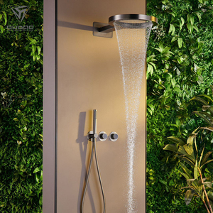 Nuovo Design pistola da <span class=keywords><strong>bagno</strong></span> grigio ottone rubinetto doccia calda fredda a parete sistemi di doccia a pioggia nascosti - Product Image 3