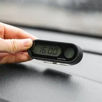 Horloge numérique de voiture DH, mini montre électronique, thermomètre de tableau de bord automobile, horloge lumineuse pour véhicules, accessoires automobiles