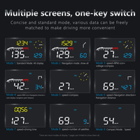 D1 HUD Affichage par réflexion GPS Navigation OBD Ordinateur de bord numérique pour voiture Compteur de vitesse et diagnostic ECU Garantie 1 an