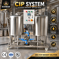 Système de nettoyage CIP mobile 100L à 2 réservoirs avec réservoirs d'acide et de caustique pour le nettoyage des fermentateurs de brasserie