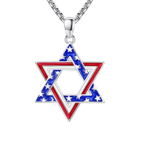 Nouvel Arrivage Pendentif pour Enfants en Argent Sterling 925, Forme Étoile Religieuse Juive, Sertissage en Canal, avec Opale de Feu Bleu Océanique, Style Hébreu Israélien