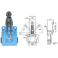 Interrupteur de voyage compact IP65 étanche 10A 380V SPDT en métal bleu et noir personnalisable KSA-031/LSA-031 pour usage industriel
