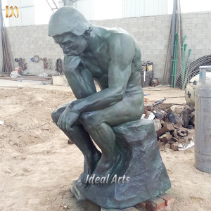 Statue du Penseur en <span class=keywords><strong>bronze</strong></span> grandeur nature, sculpture célèbre <span class=keywords><strong>de</strong></span> <span class=keywords><strong>Rodin</strong></span> pour la décoration <span class=keywords><strong>de</strong></span> jardin extérieur - Product Image 6