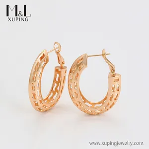 ML22943 XUPING ML Store children ladies jewelry 18K gold color women Classic round Hollow out clip on earrings