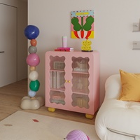 Meuble de salon et d'entrée en bois, style moderne minimaliste, couleur crème, rangement multifonctionnel avec portes à battants