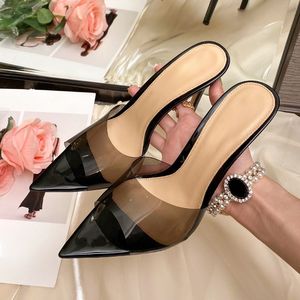 Sandalias de Verano Negras de PVC con Tacones Transparentes para Mujer - Product Image 5