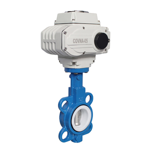 Vanne papillon motorisée électrique COVNA DN100 PN16 4 pouces 12 volts avec actionneur électrique de type Wafer et revêtement en PTFE en fonte - Product Image 3