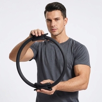 Set Cincin Pilates Aksesoris Yoga Studio Home Gym Peralatan Olahraga Bahan EVA Beige Ringan Anti Selip Tahan Lama