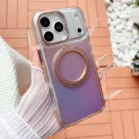 Coque de téléphone antichoc et colorée à support rotatif et changeant de couleur, de luxe léger et haut de gamme, pour filles, compatible iPhone 17 16 15 Pro Max