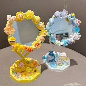 Kit de Matériaux DIY pour Miroir en <span class=keywords><strong>Colle</strong></span> Crème, Miroir de Maquillage Fait Main pour Décoration de Bureau en Dortoir Étudiant, Ornements en Gros - Product Image 1