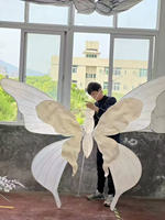Arche de fleurs géantes pour mariage M07, support de fond en métal en forme de papillon, cadre d'arc de fleurs en soie artificielle pour décoration de fête