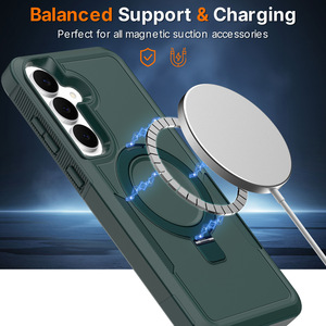 Nouvel Arrivage Coque de Téléphone Magnétique 2-en-1 Couleur Unie avec Support Antichoc pour Samsung S26FE S25 Accessoire Mobile - Product Image 6