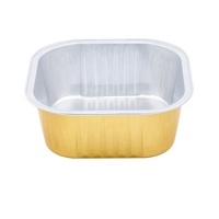 Vente en gros Plateau de cuisson carré en aluminium de 300ml/10oz Boîtes à dessert Boîtes à gâteaux tasses à gâteaux avec couvercles en plastique