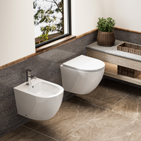 Bidet moderne certifié européen et australien Toilette à réservoir dissimulé Conception à suspension directe Céramique HDPE Articles sanitaires pour salle de bain