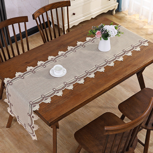 Fonte di fabbrica <span class=keywords><strong>rettangolare</strong></span> telo da <span class=keywords><strong>tavolo</strong></span> squisito solubile in acqua pizzo in poliestere tessuto <span class=keywords><strong>Runner</strong></span> semplice - Product Image 2