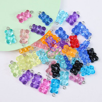 Couleur unie Mini ours pendentif à la mode espagnol ours boucles d'oreilles et collier accessoires alliage-pour la fabrication de bijoux de fête