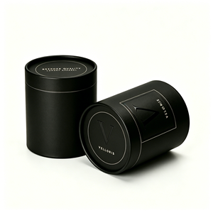 Luxury Matte <b>Black</b> Rigid Cardboard Round <b>Box</b> for Luxury Scented Candle Packaging Bespoke Logo Wholesale Price - Product Image 3