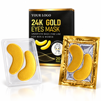 Patchs de masque hydrogel pour les yeux au collagène or 24 carats avec logo personnalisé, hydratants, anti-rides