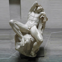 Statue en marbre sexy, statue érotique en marbre d'un garçon nu, taille réelle, sculpture de jardin en pierre, homme nu sculpté, sculpture de homme dormant