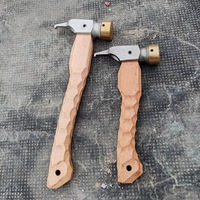 Marteau à griffes pour piquets de tente IAndiKa de qualité industrielle, manche en bois, léger, en acier inoxydable, 22 cm
