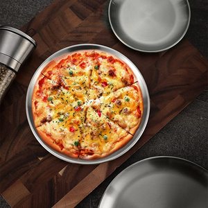 Plateaux à Pizza et Assiettes de Dîner en Acier Inoxydable <span class=keywords><strong>18</strong></span>/8 SUS304 avec Logo Personnalisé pour Restaurants, Écoles et Barbecues - Product Image 3