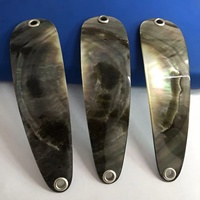 Leurre de pêche en coquillage noir poli de 100 mm en matériau organique avec œillets pour décoration de fêtes et cadeau