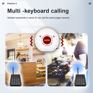 CTP203 système de téléavertisseur de restaurant de couleur blanche système d'appel de serveur système de radiomessagerie sans fil avec 10 téléavertisseurs - Product Image 6