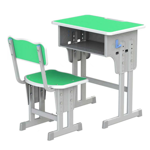 Conjunto de Escritorio y Silla Ajustable de Metal de Diseño Moderno para Estudiantes, con Tablero de Madera, para Escuela Primaria y Secundaria - Product Image 4