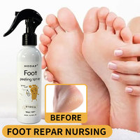 Spray exfoliant hydratant et blanchissant pour les pieds, parfum aux herbes, formule douce pour les peaux mortes et les callosités, marque privée